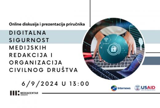 Online diskusija i prezentacija priručnika: Digitalna sigurnost medijskih organizacija i organizacija civilnog društva
