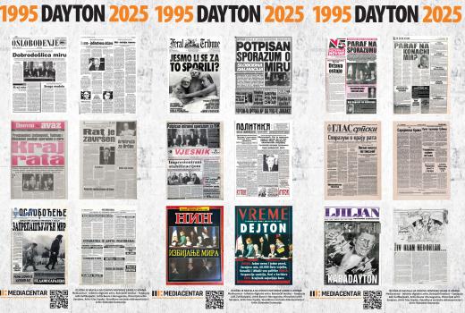 &#039;Dayton 1995-2025&#039;: Mediacentar priređuje izložbu naslovnica i članaka o okončanju mirovnih pregovora
