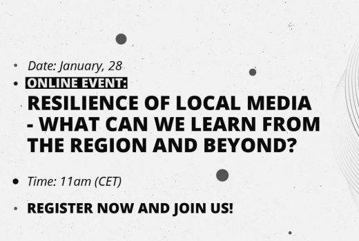 Online događaj: Otpornostl lokalnih medija - šta možemo naučiti iz regiona i šire?