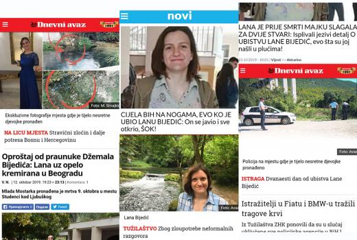 Izvještavanje o tragedijama ili tragedija medija: Slučaj Lane Bijedić