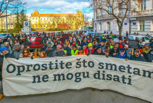 S protesta "Oprostite što smetam ne mogu disati" poručeno: Od ove teme nećemo nikad odustati