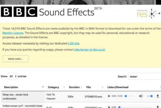 BBC dopušta download 16.000 besplatnih zvukovnih efekata 