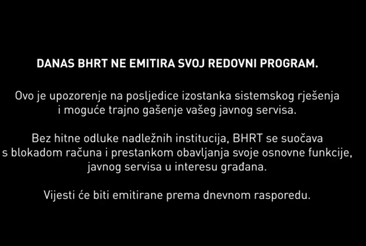 Privremeno prekinut program BHRT-a