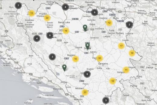 Interaktivi prikaz procesuiranih ratnih zločina