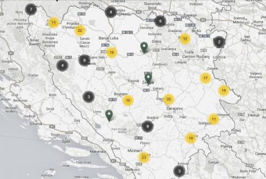 Interaktivi prikaz procesuiranih ratnih zločina