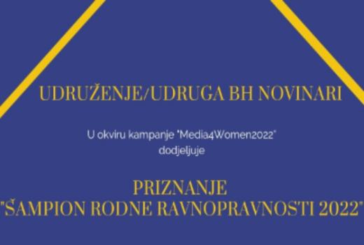 BH novinari izabrali šampione rodne ravnopravnosti u BiH
