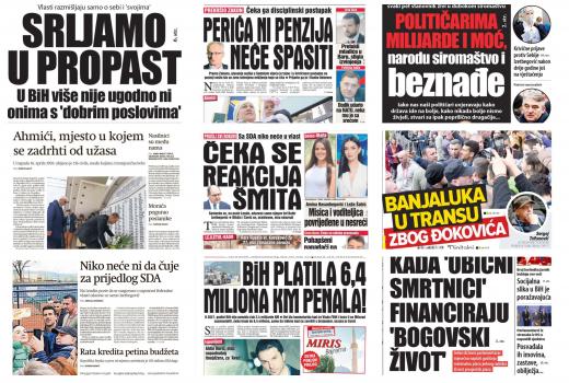 Sedmica u naslovnicama: Politika, tenis, i sjećanja na žrtve ratnih zločina