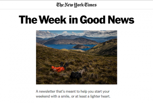 Sedmični newsletter New York Times-a šalje samo pozitivne vijesti