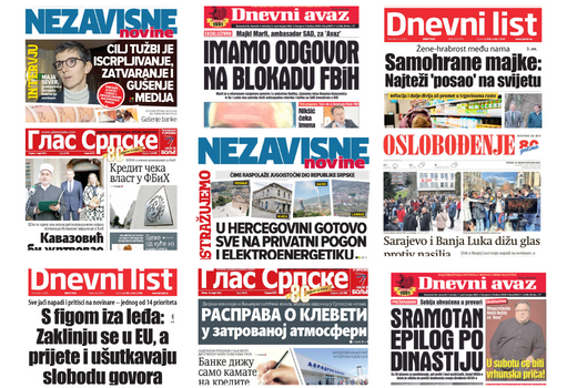 Sedmica u naslovnicama: Mediji protiv kriminalizacije klevete