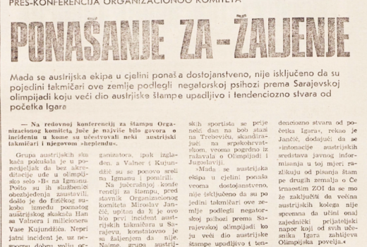 Olimpijski dnevnik i incident na Zimskim igrama