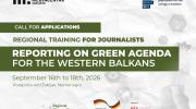 Regional Training for Journalists: Reporting on Green Agenda for the Western Balkans